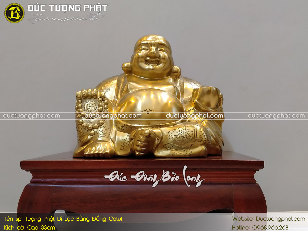 Tượng Phật Di Lặc Ngồi Bằng Đồng Catut Cao 33cm 2