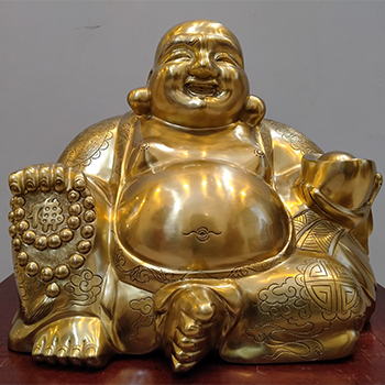 Tượng Phật Di Lặc Ngồi Bằng Đồng Catut Cao 33cm