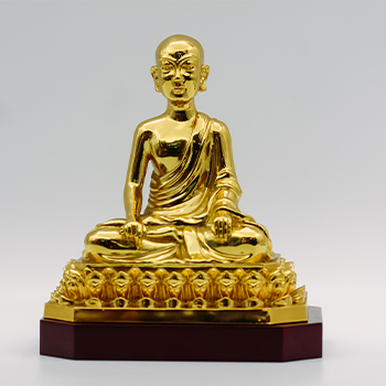 Tượng Phật Hoàng Trần Nhân Tông Bằng Đồng 28cm Mạ Vàng 24k