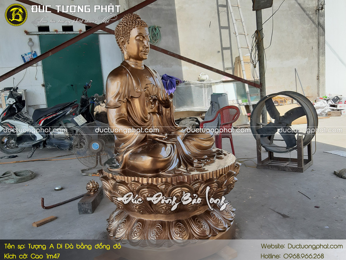 Đúc Tượng Phật A Di Đà Bằng Đồng 1m47 4
