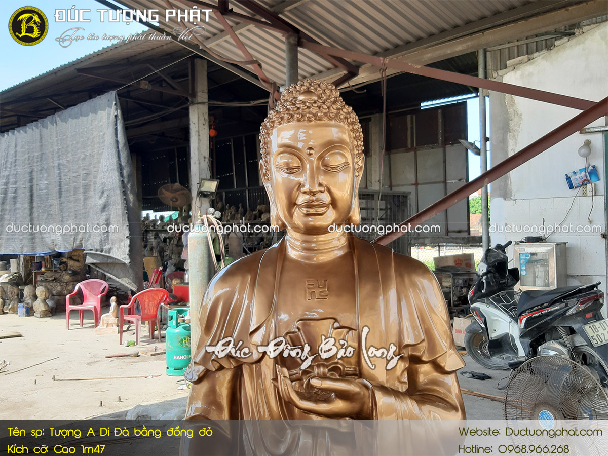 Đúc Tượng Phật A Di Đà Bằng Đồng 1m47 6