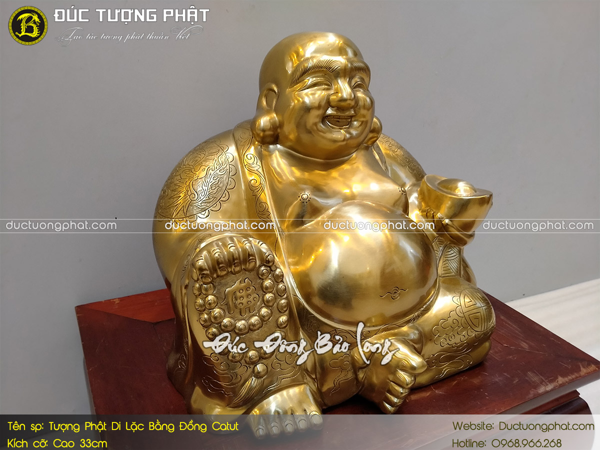 Tượng Phật Di Lặc Ngồi Bằng Đồng Catut Cao 33cm 4