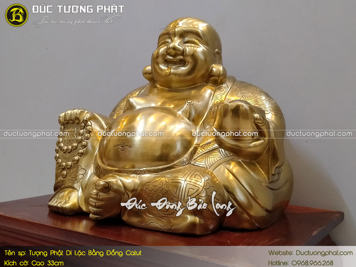 Tượng Phật Di Lặc Ngồi Bằng Đồng Catut Cao 33cm 5