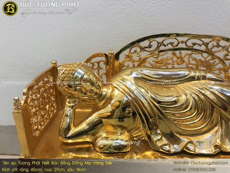 tượng phật niết bàn bằng đồng mạ vàng