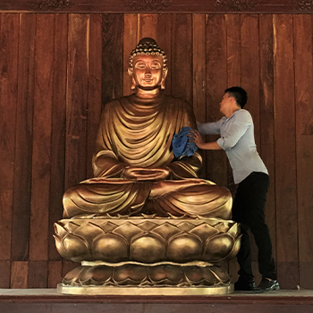 Tượng Phật Thích Ca Bằng Đồng 2m17 Cho Chùa Tam Bửu
