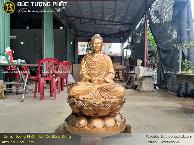 Tượng Phật Thích Ca Bằng Đồng Đỏ Cao 81cm 2