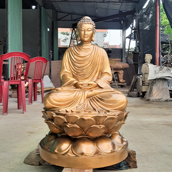 Tượng Phật Thích Ca Bằng Đồng Đỏ Cao 81cm