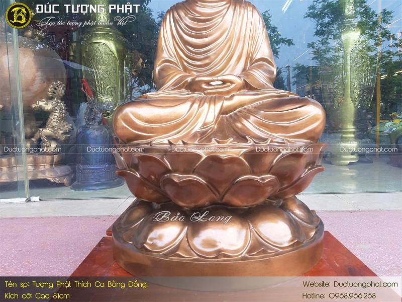 Tượng Phật Thích Ca Bằng Đồng Đỏ Cao 81cm 5