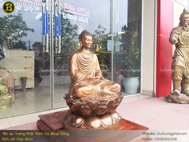Tượng Phật Thích Ca Bằng Đồng Đỏ Cao 81cm 6
